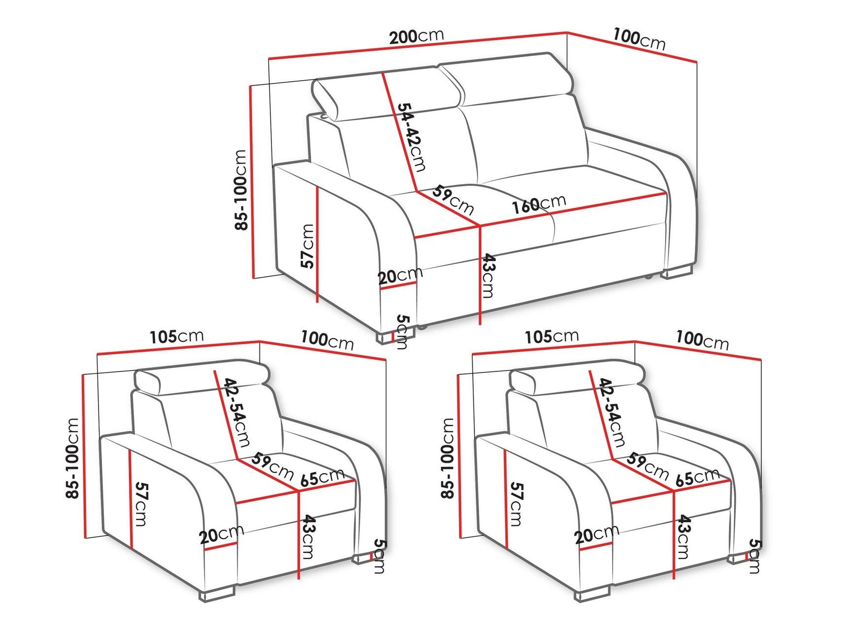 Upholstered furniture set Columbus A108