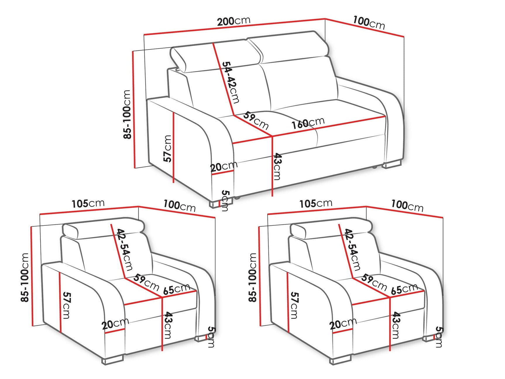 Upholstered furniture set Columbus A108