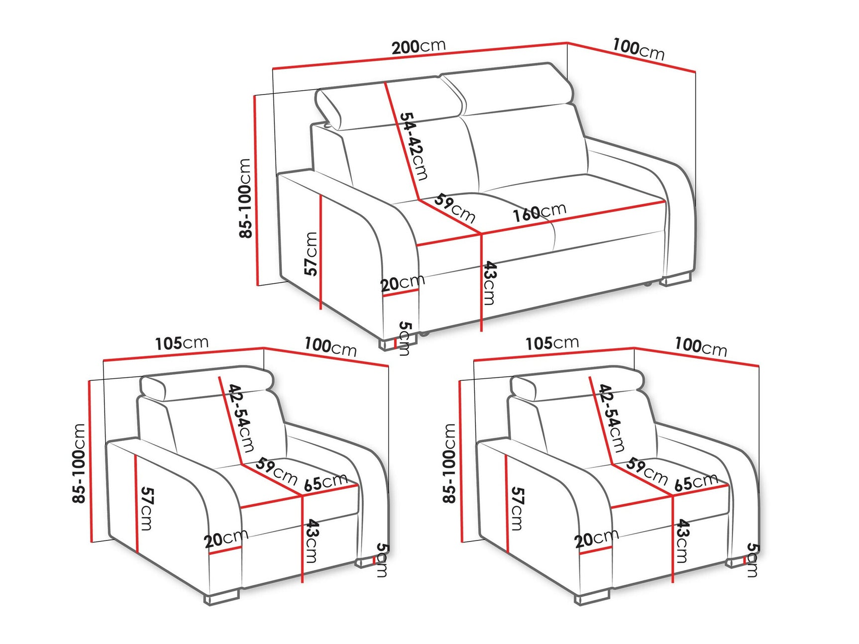 Upholstered furniture set Columbus A108