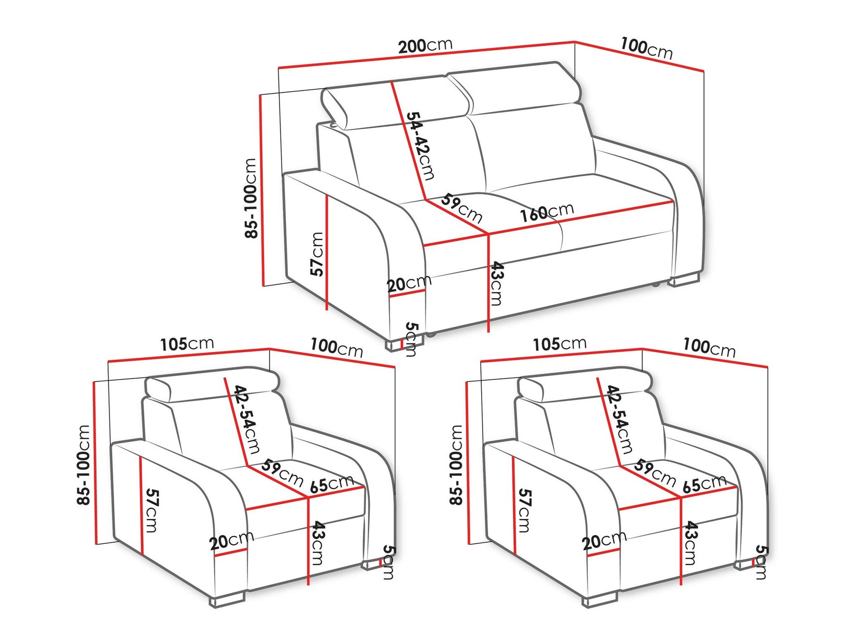 Upholstered furniture set Columbus A108