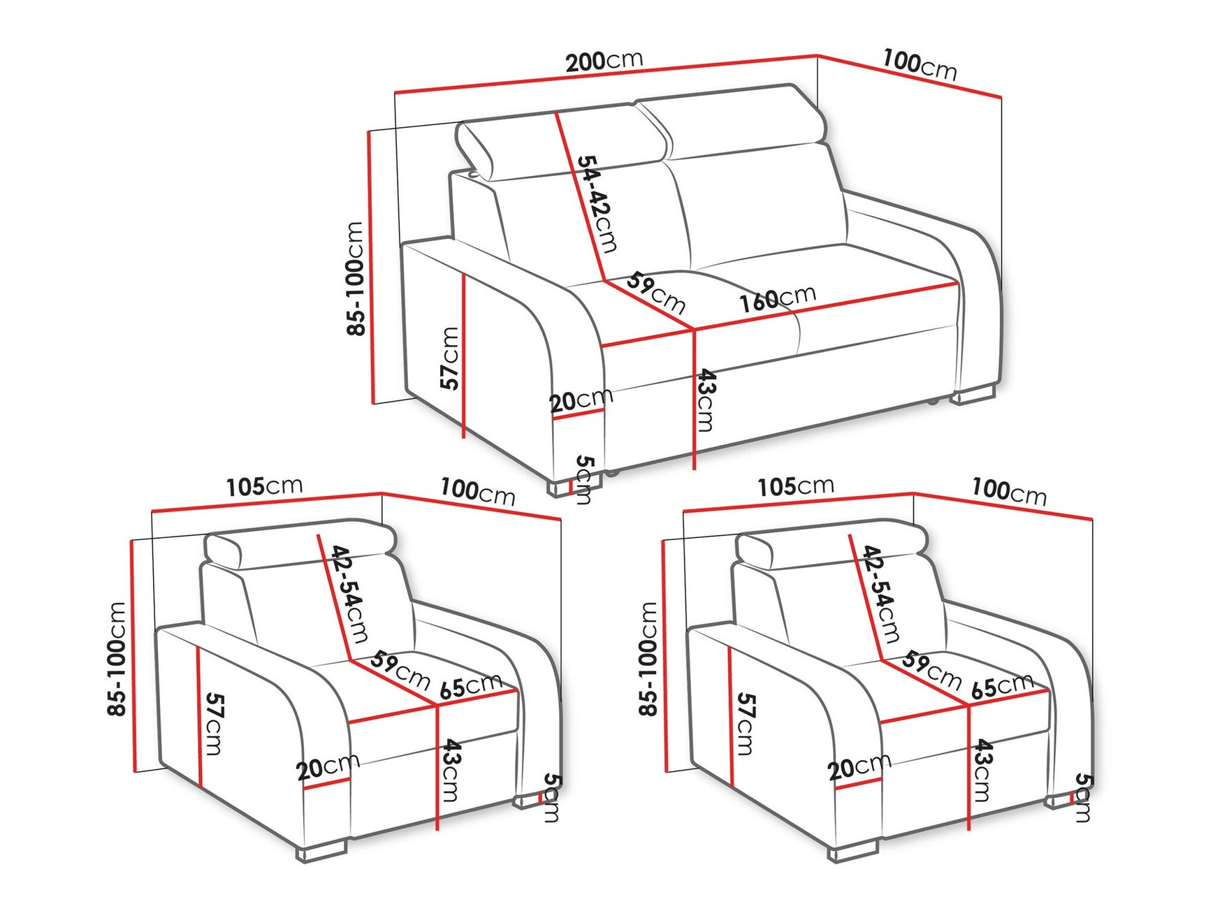 Upholstered furniture set Columbus A108