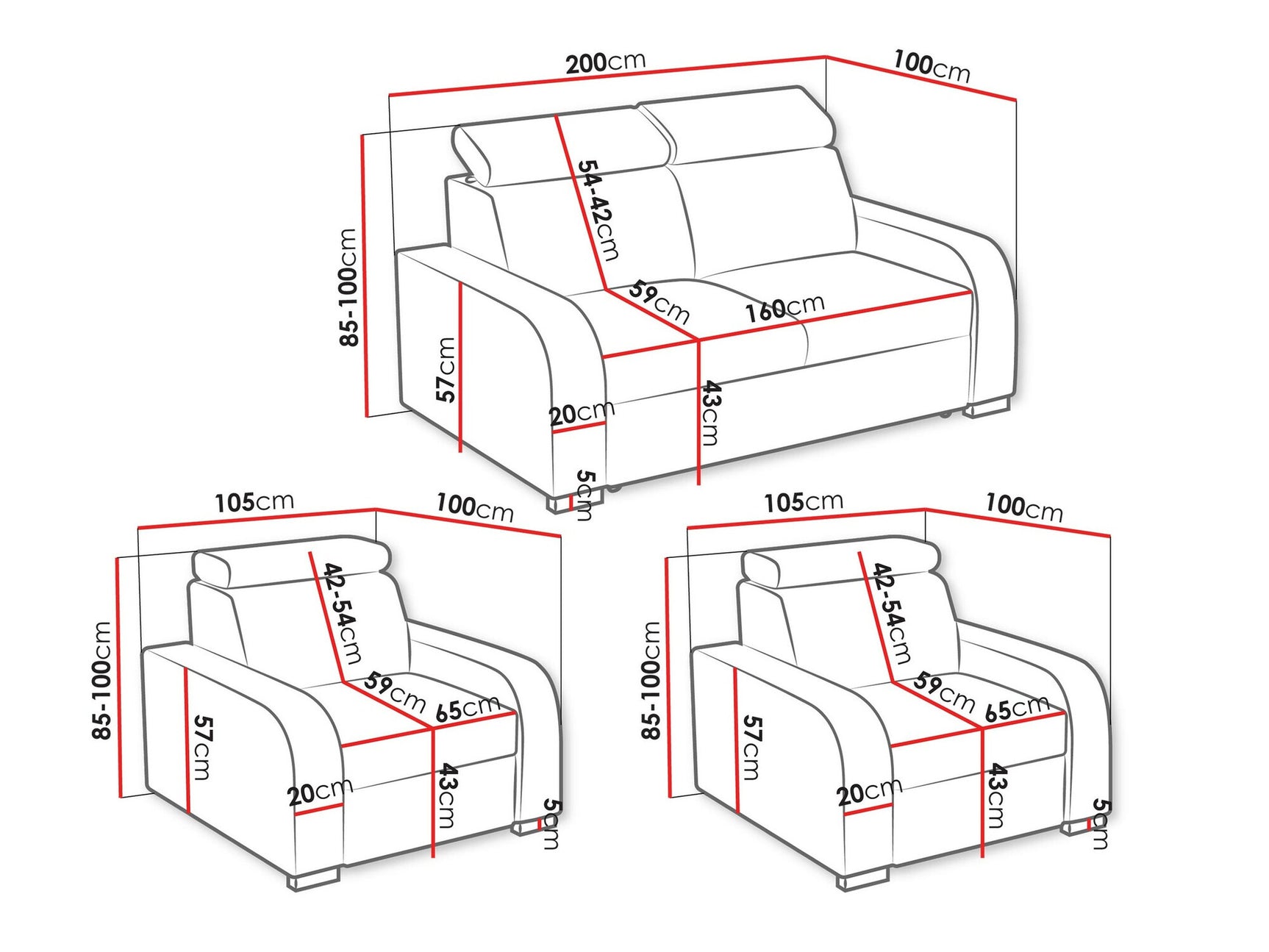 Upholstered furniture set Columbus A108