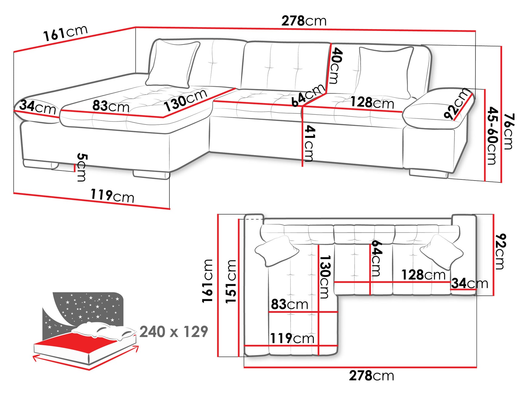 Hjørnesofa Comfivo 152