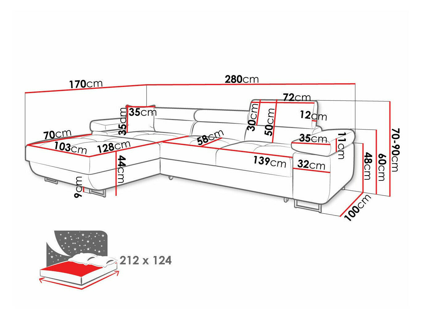 Hjørnesofa Comfivo S102