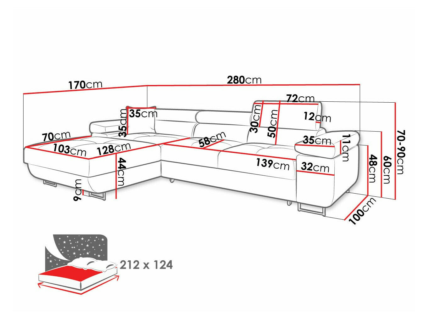 Hjørnesofa Comfivo S102