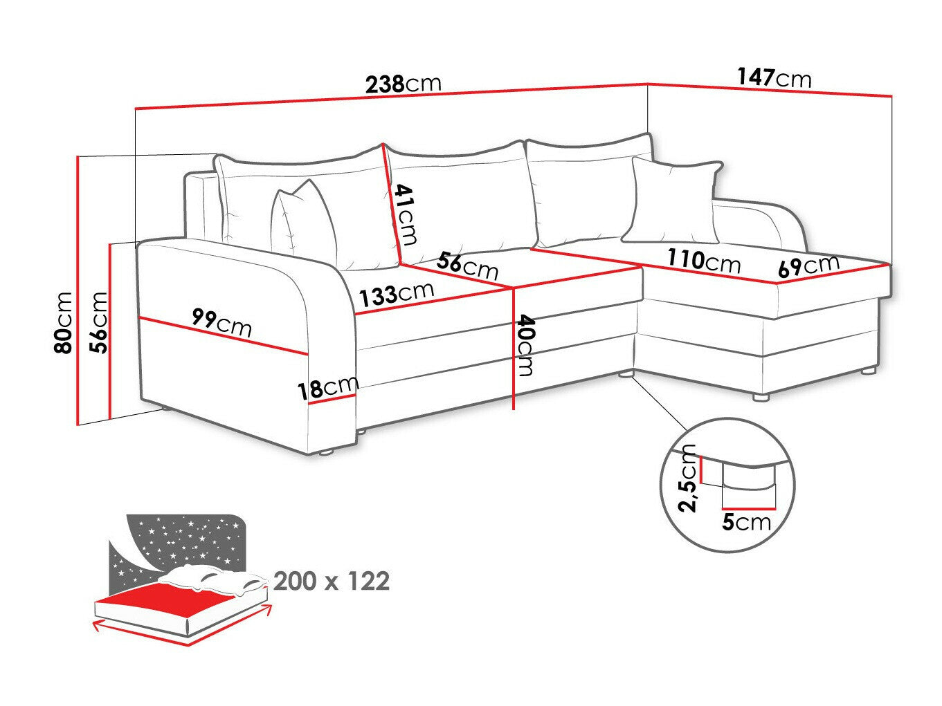 Hjørnesofa Comfivo 203