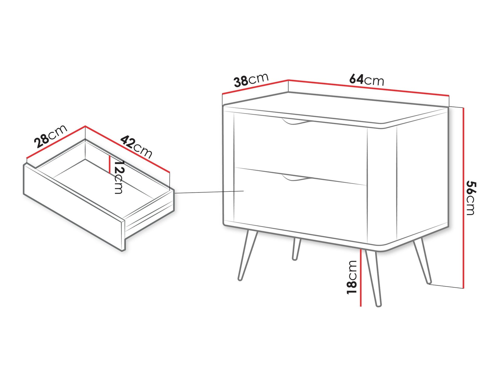 Bedside table Kingston AC106
