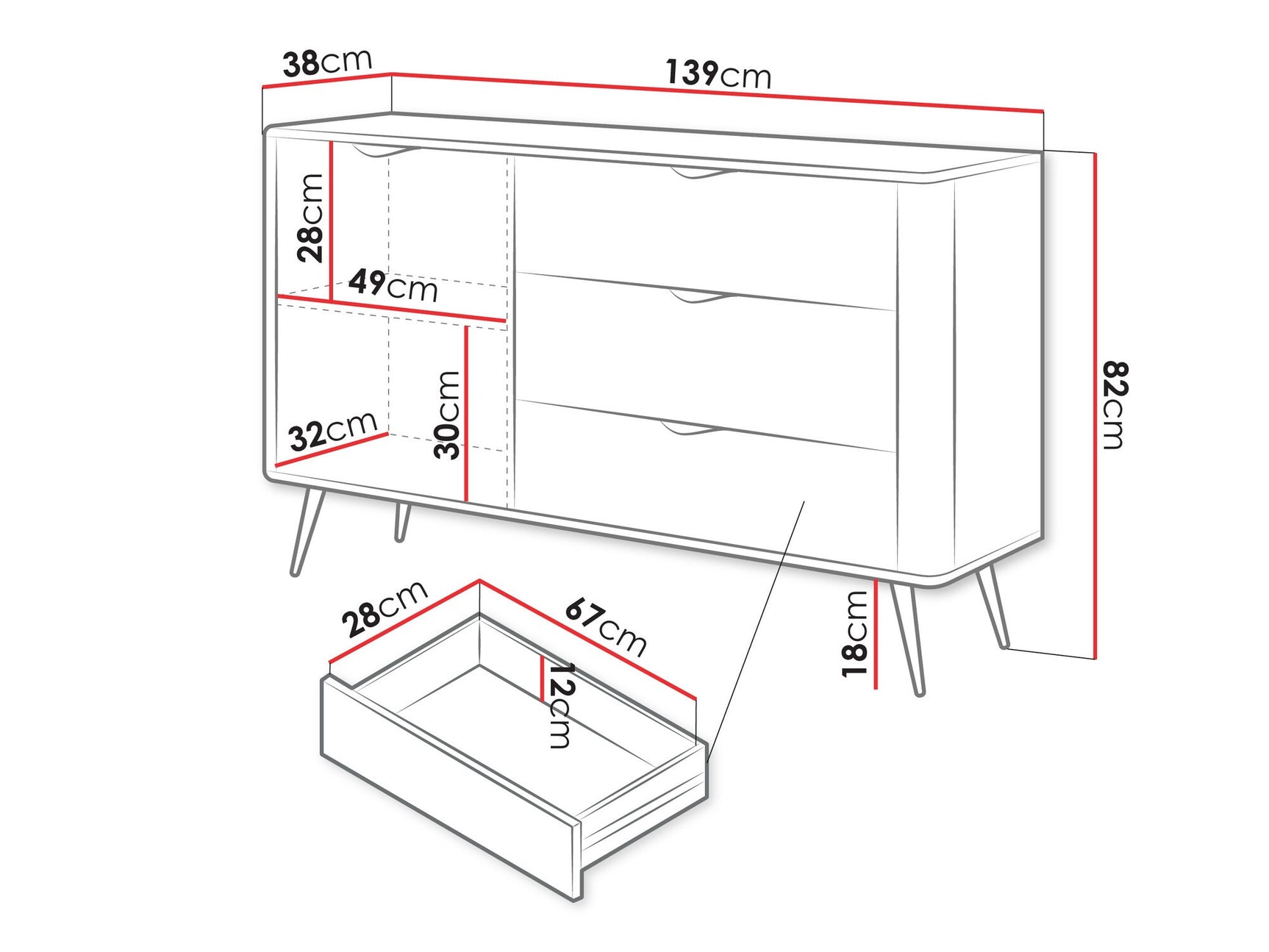 Chest of drawers Kingston AC100