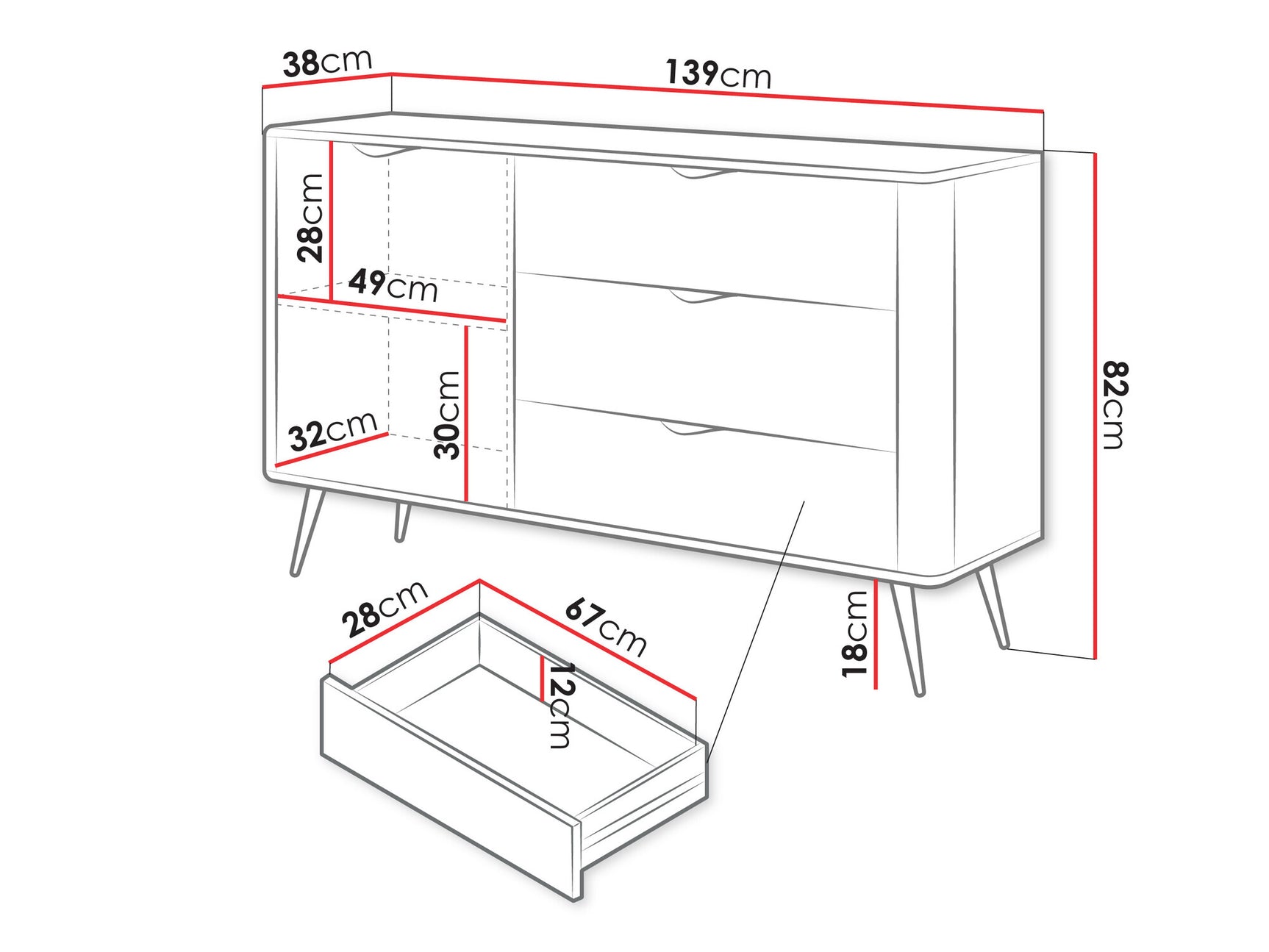 Chest of drawers Kingston AC100