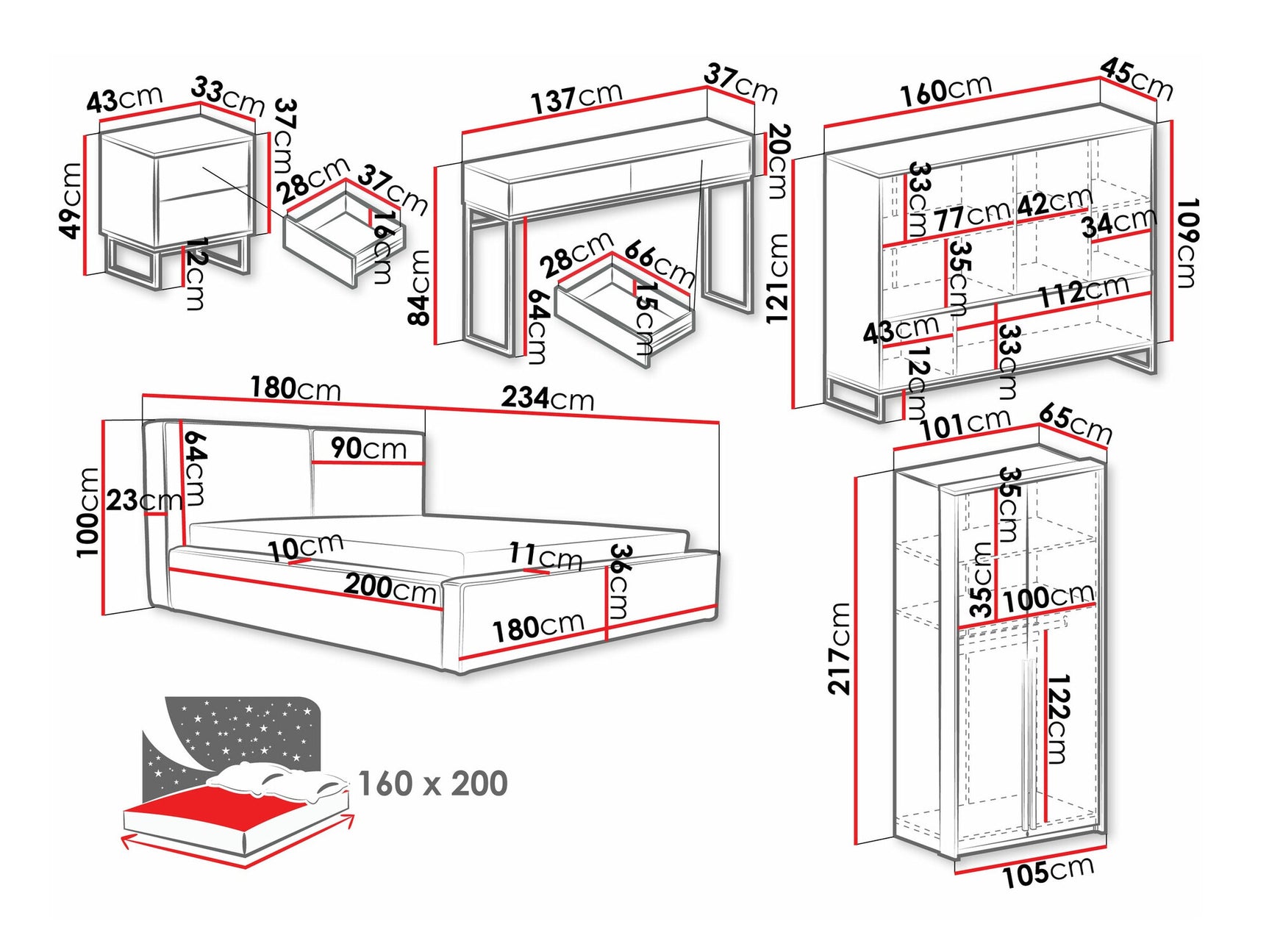Bedroom set Honolulu AE110