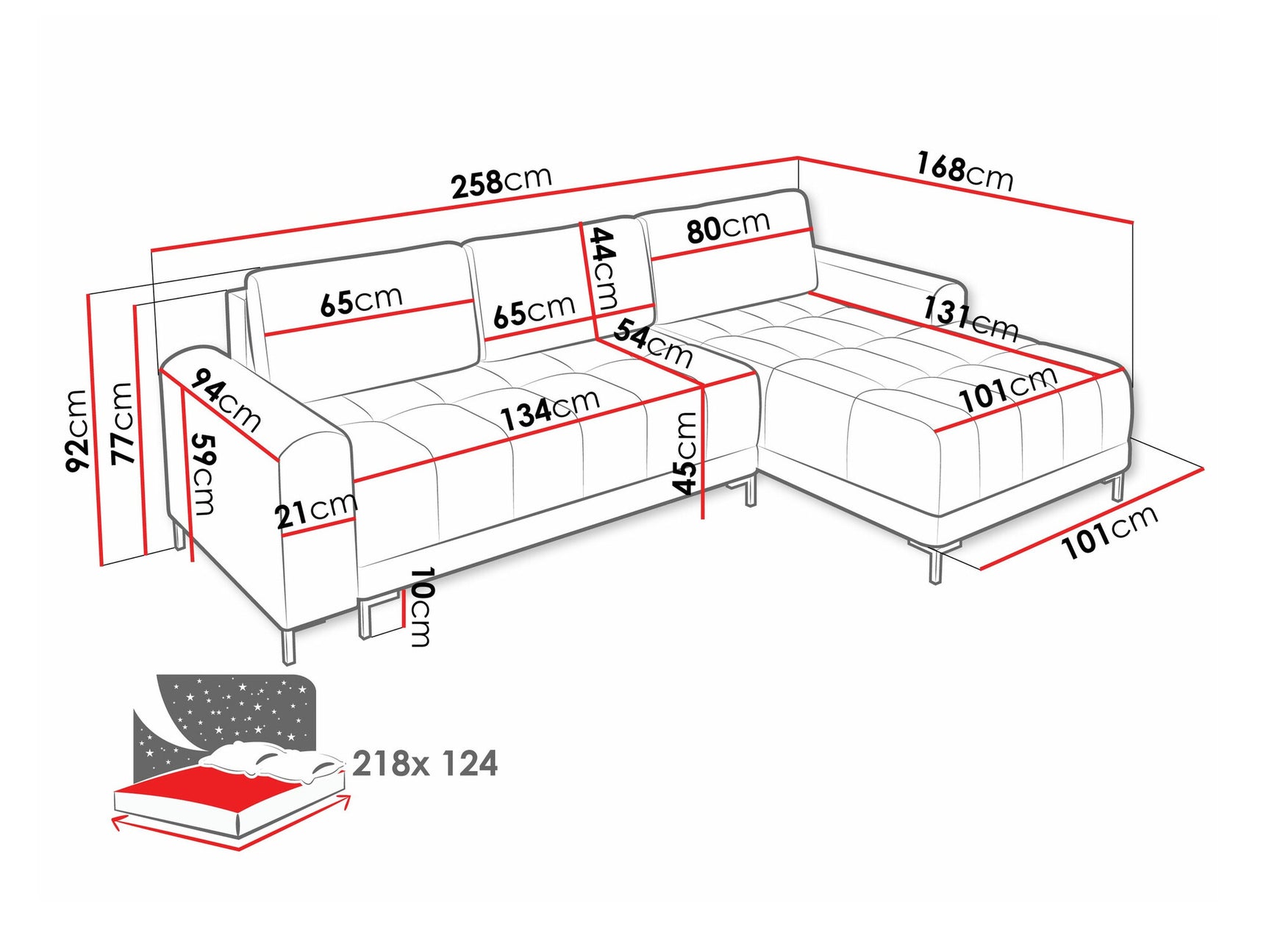 Hjørnesofa Stonecrest 100