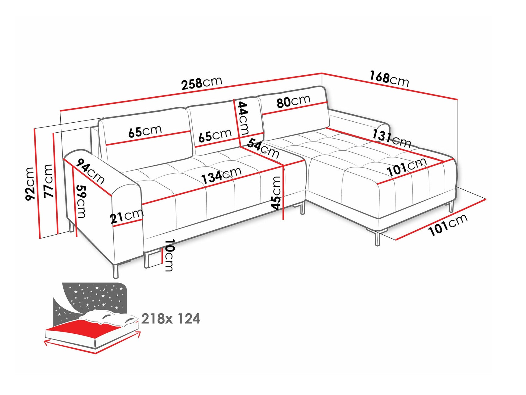 Hjørnesofa Stonecrest 100