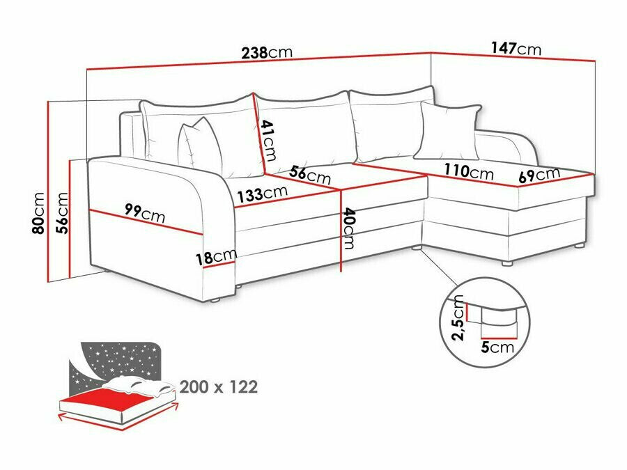 Hjørnesofa Comfivo 203