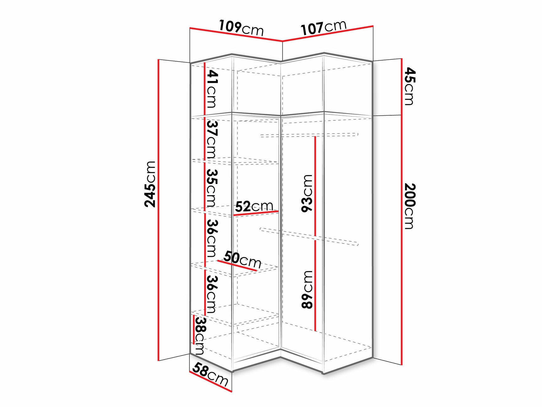 Corner wardrobe Honolulu B113