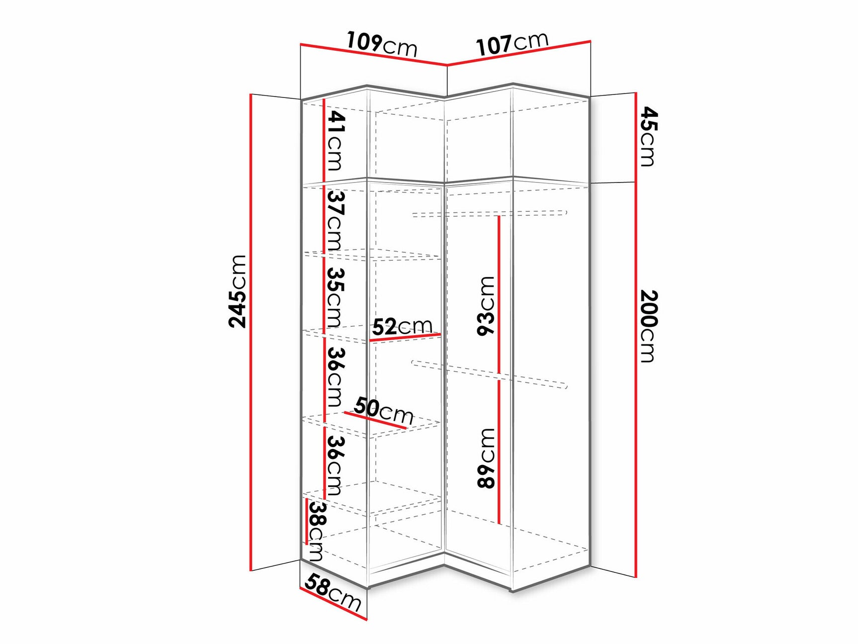Hjørnegarderob Honolulu 244