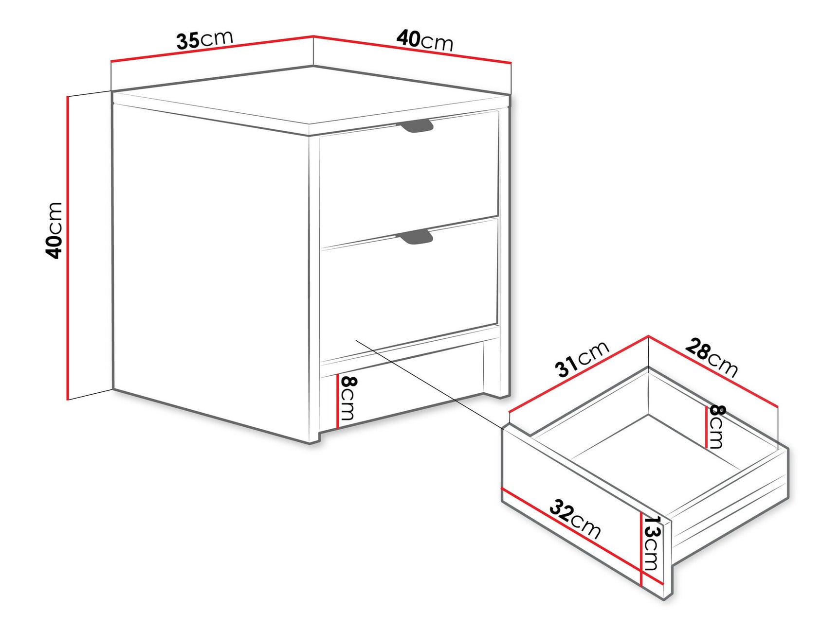 Sengebord Comfivo J103