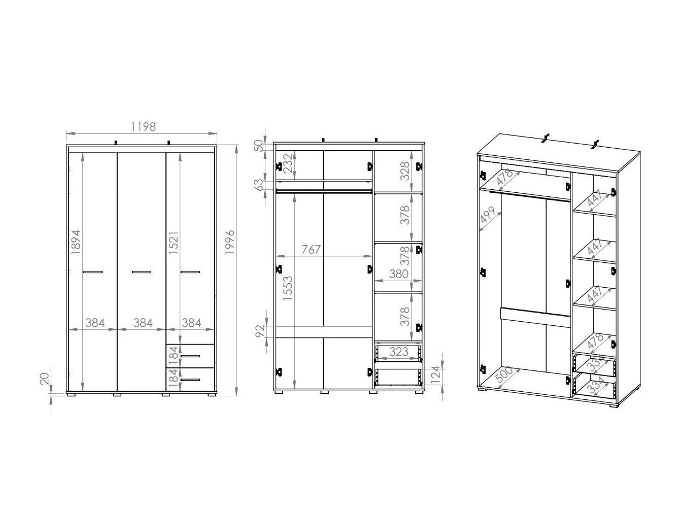 Garderobeskab Calvere 100