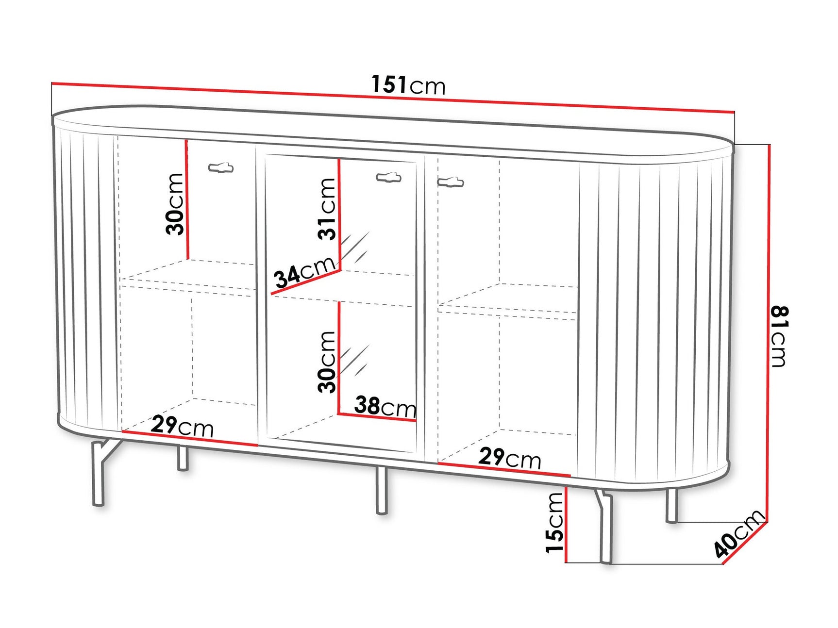 Vitrineskab Ogden T102
