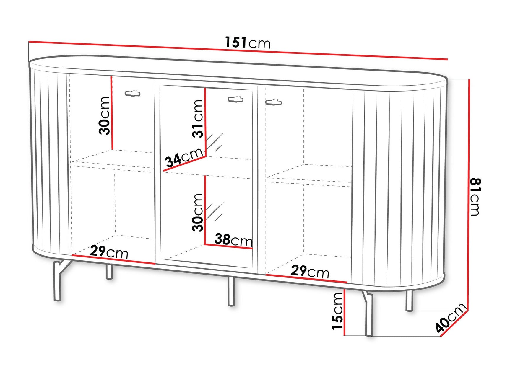 Vitrineskab Ogden T102