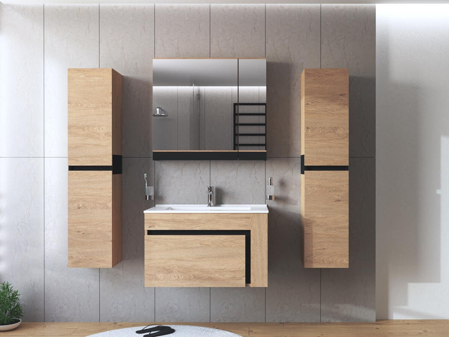 Vægbadeværelsesskab til håndvask Fenetra 102