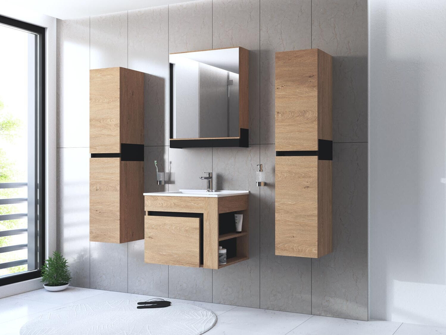 Vægmonteret badeværelsesskab Fenetra 103