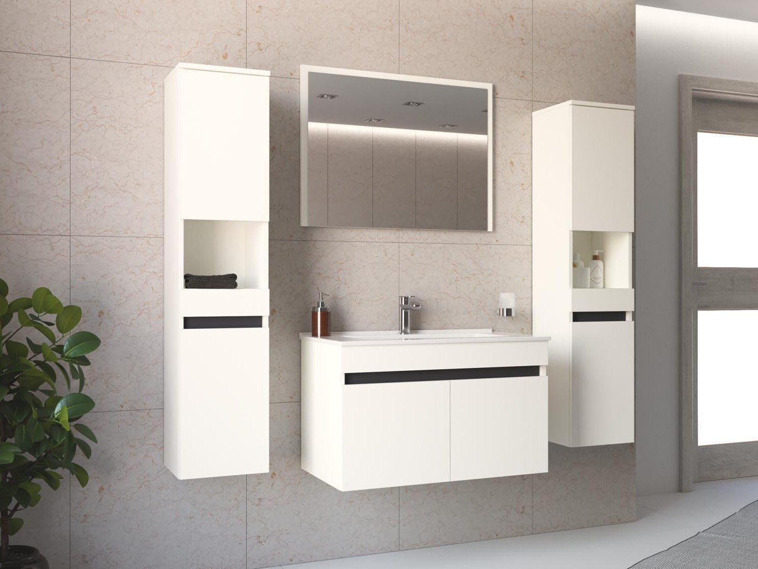 Vægbadeværelsesskab til håndvask Benfelo 101