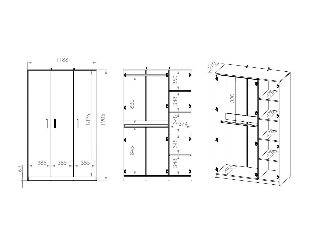 Garderobeskab Nucavu 101