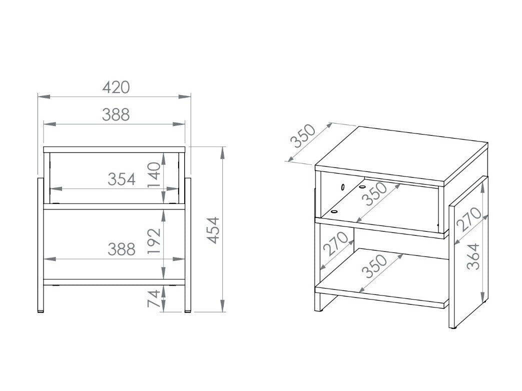 Sengebord Madison 164