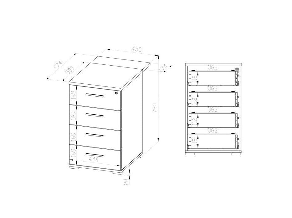 Skuffesektion Tolbelo 118