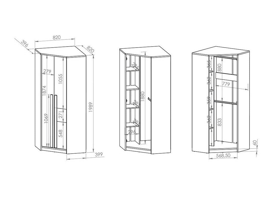 Hjørnegarderob Tivruve 101