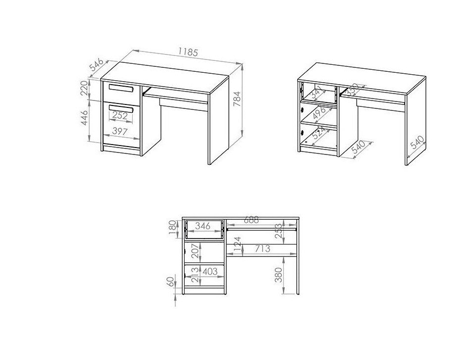 Skrivebord Tivruve 110