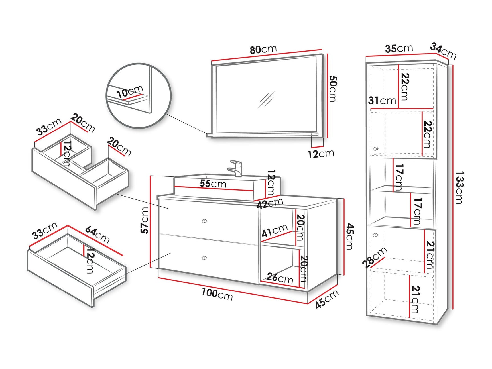 Bathroom set Providence P109