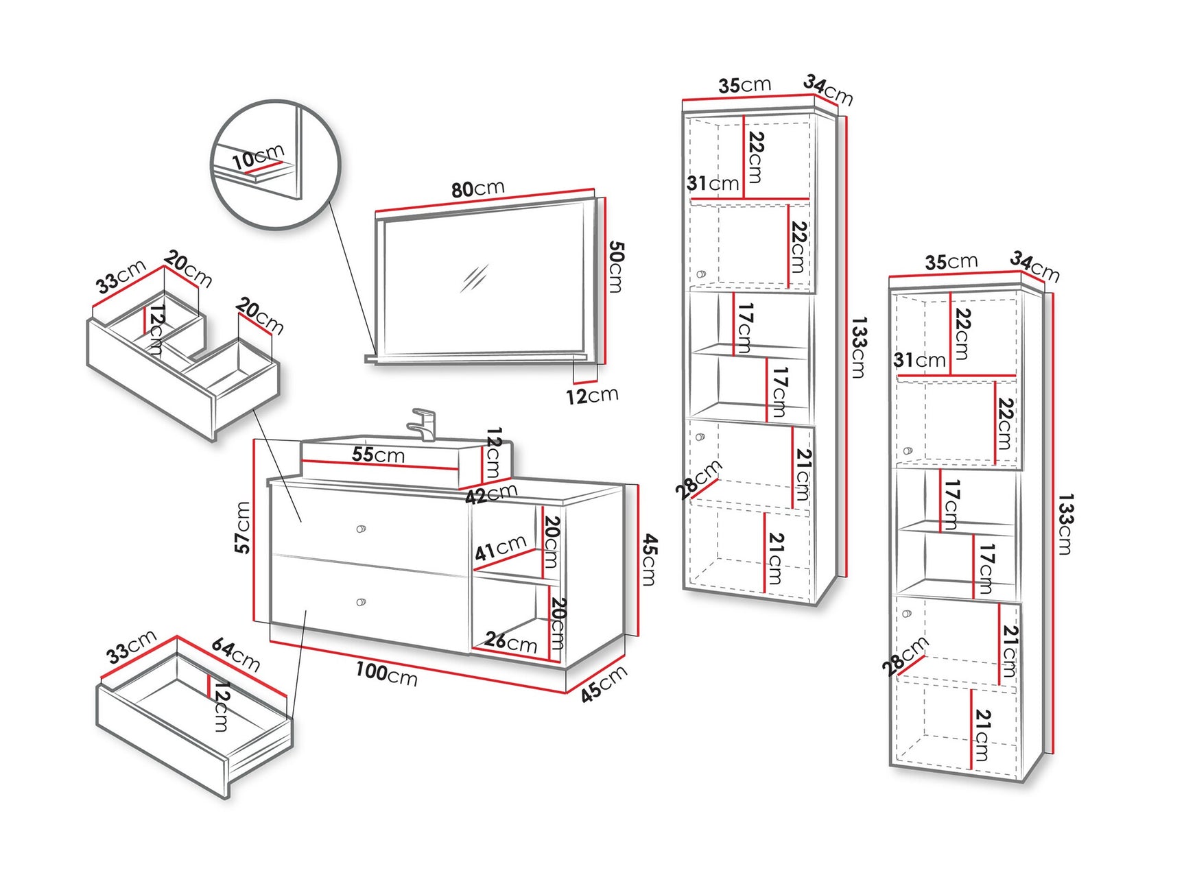 Bathroom set Providence P110