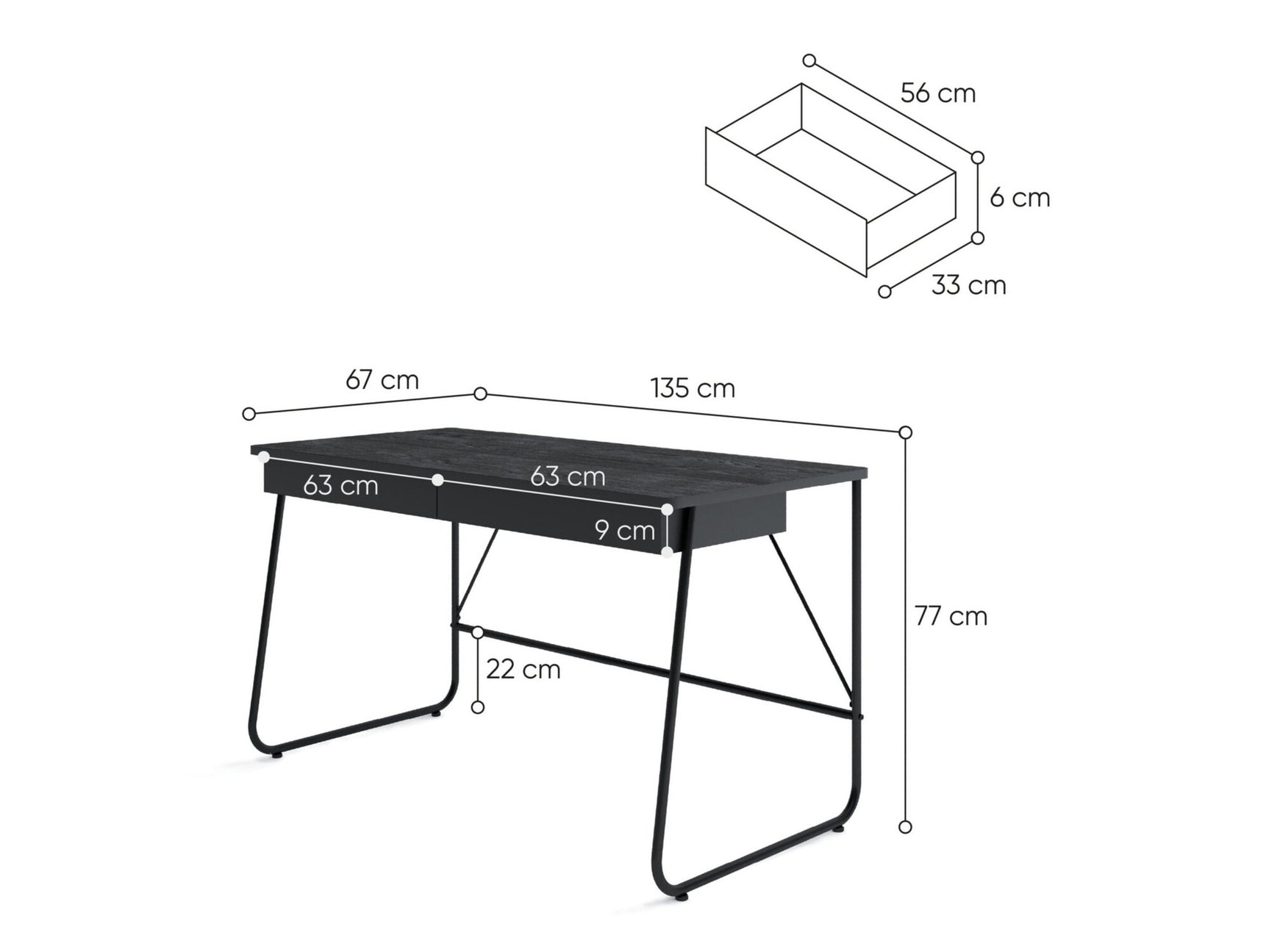 Skrivebord Fresno 155