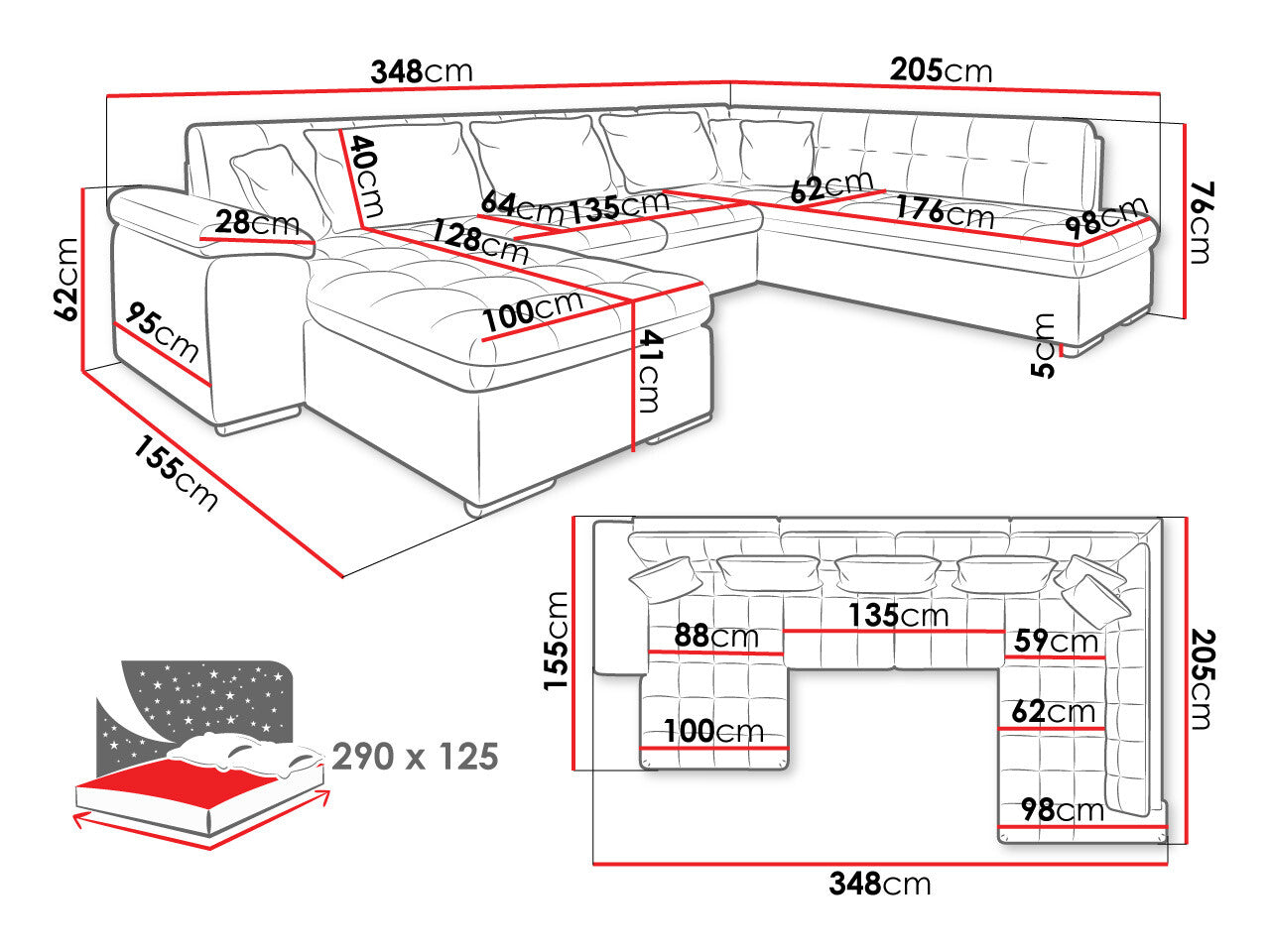 Hjørnesofa Comfivo 180