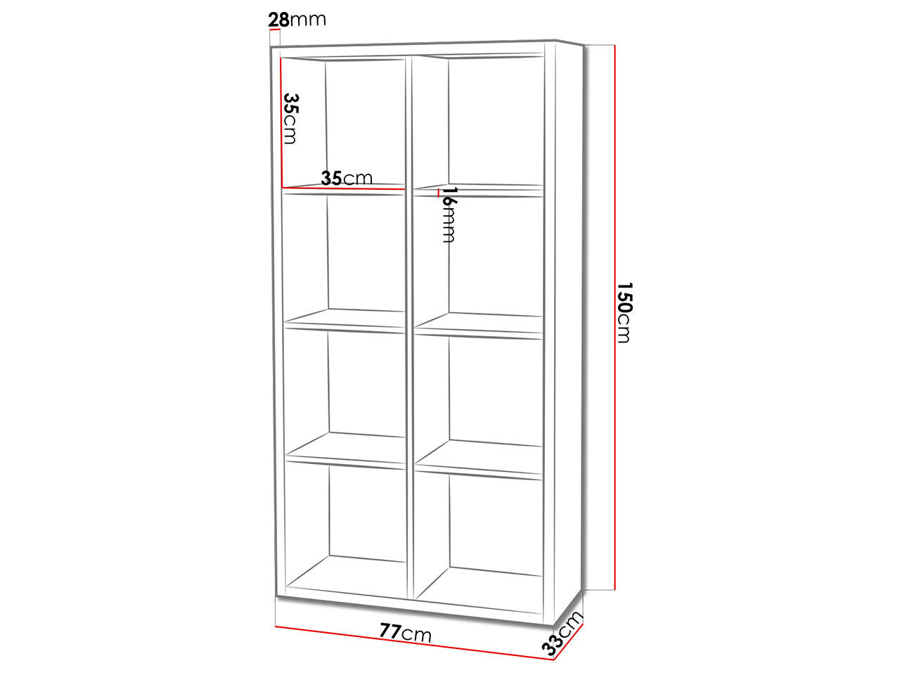 Bookcase Bedford A104