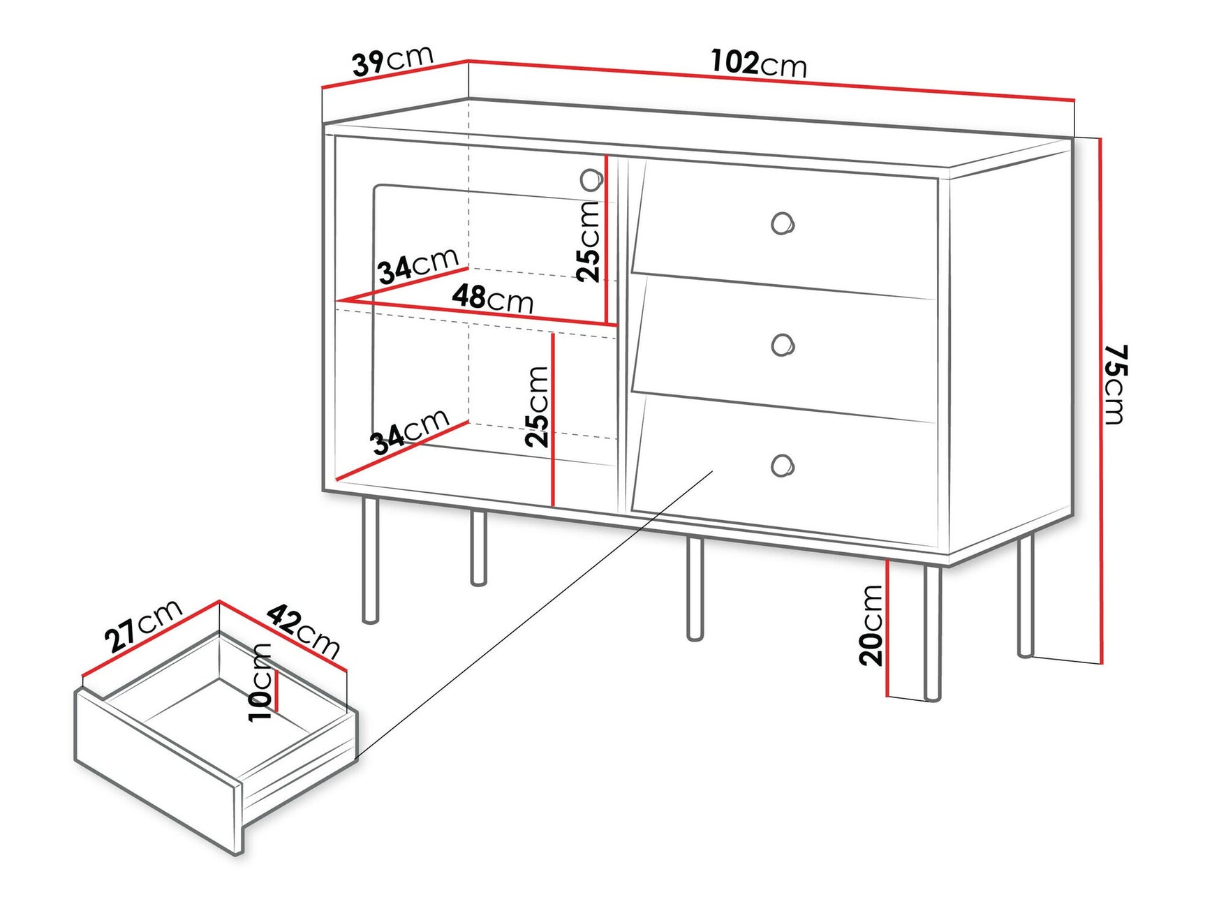 Display cabinet Charlotte AB100