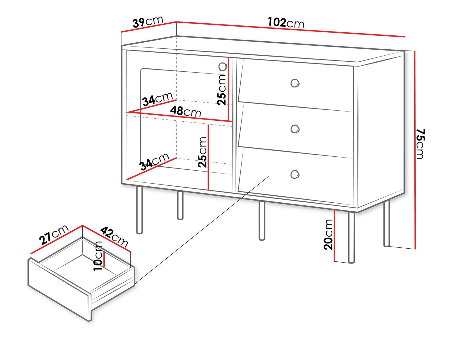 Display cabinet Charlotte AB100