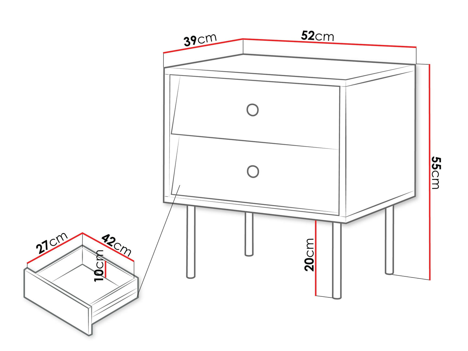 Set of bedside tables Charlotte AB109