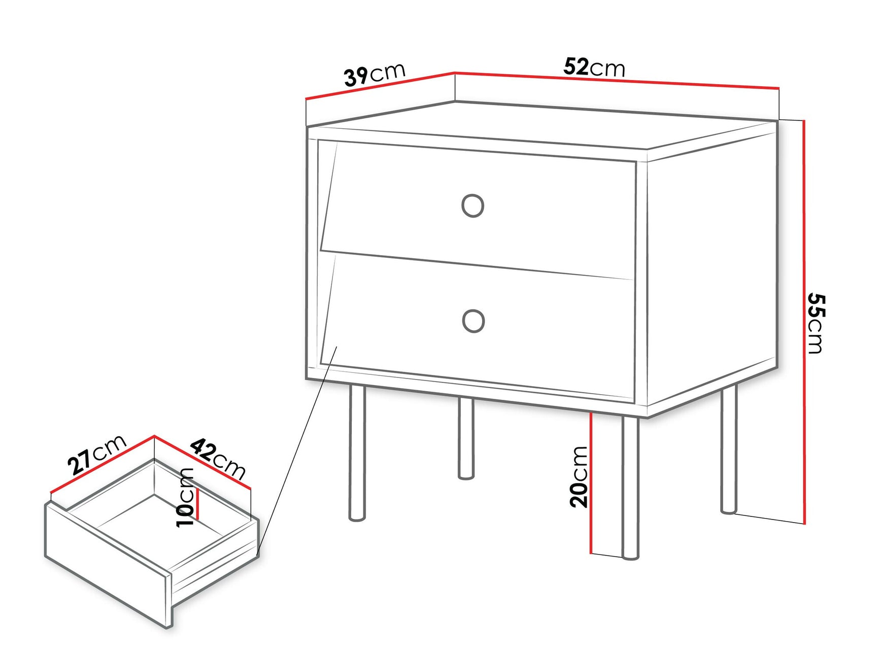 Set of bedside tables Charlotte AB109