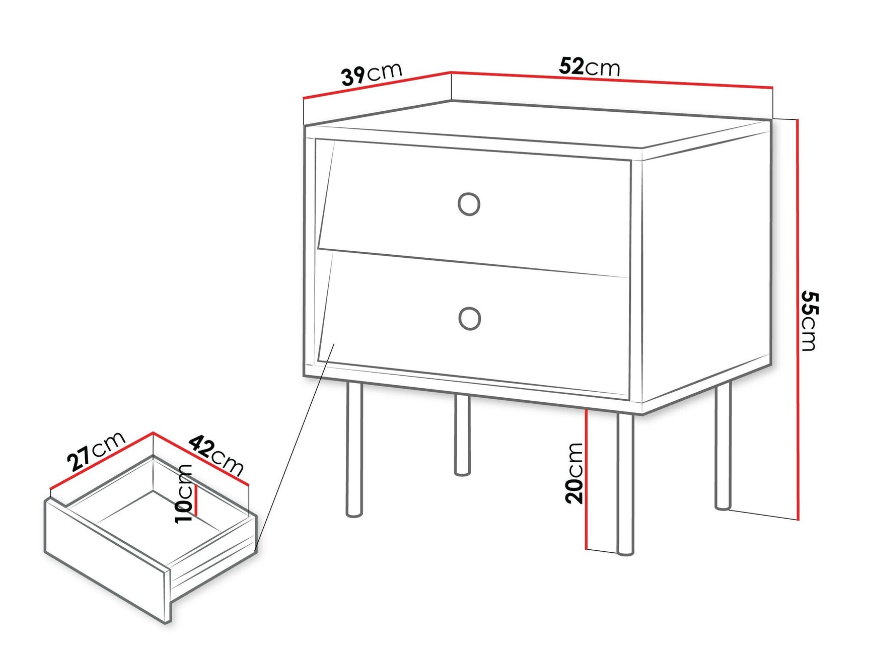 Set of bedside tables Charlotte AB109