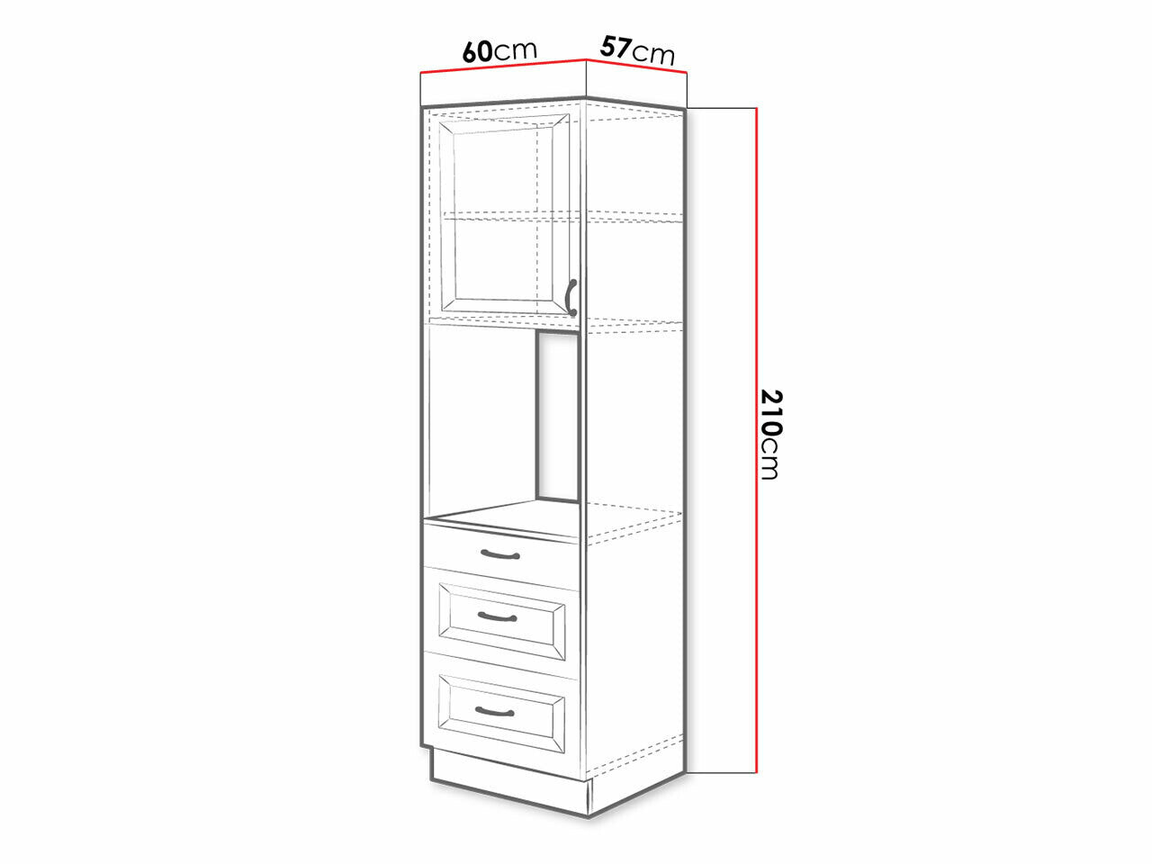 Modulskab til indbyggede apparater Retro Grey 117