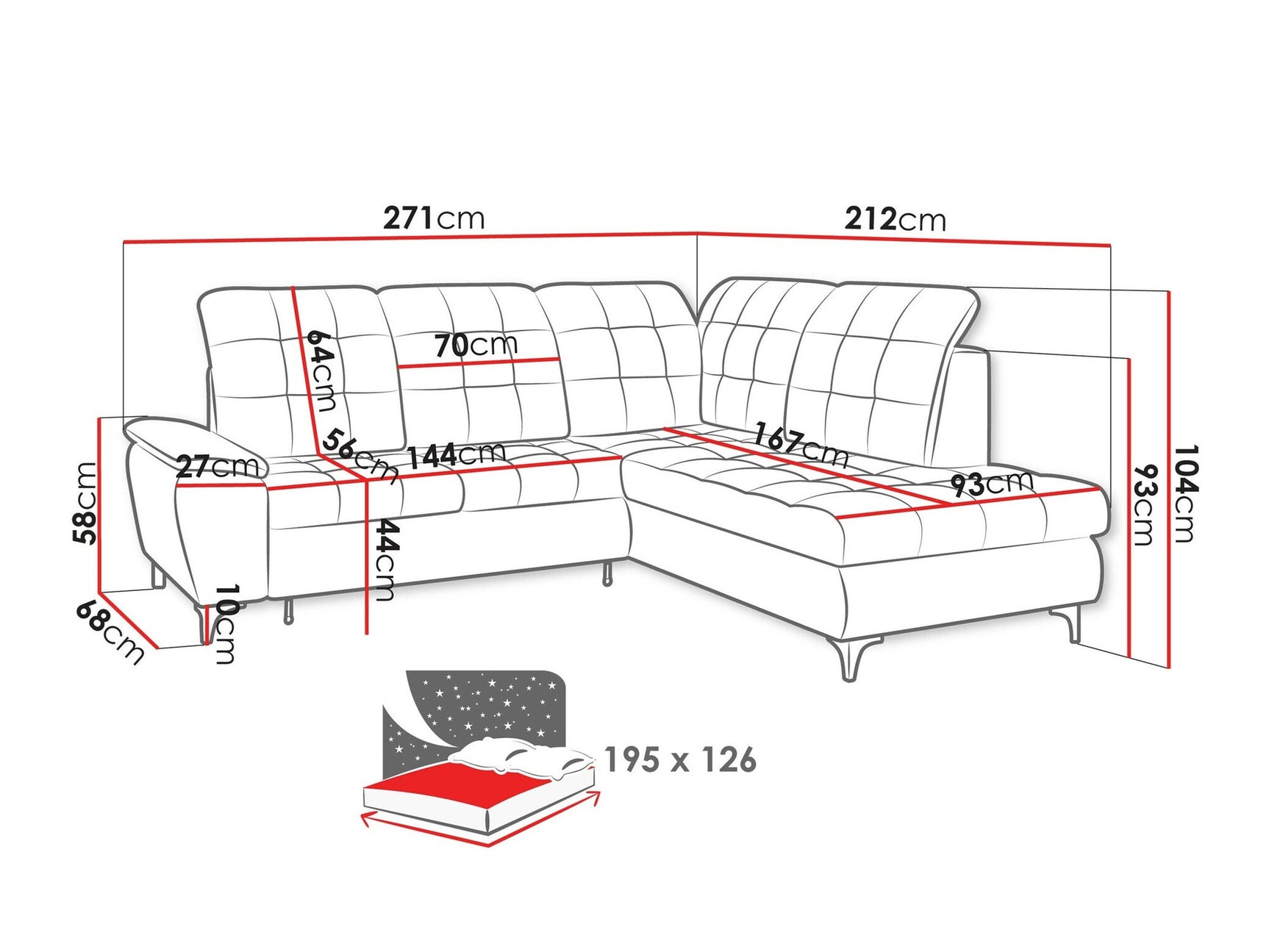 Hjørnesofa Sanford 101