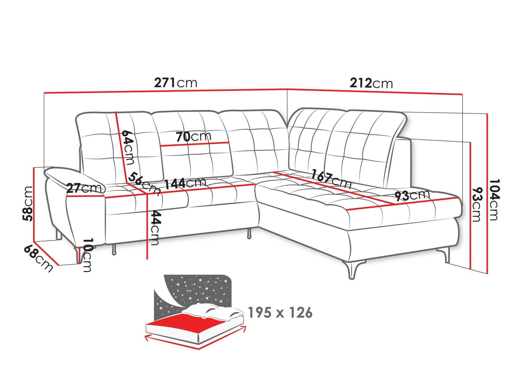 Hjørnesofa Sanford 101