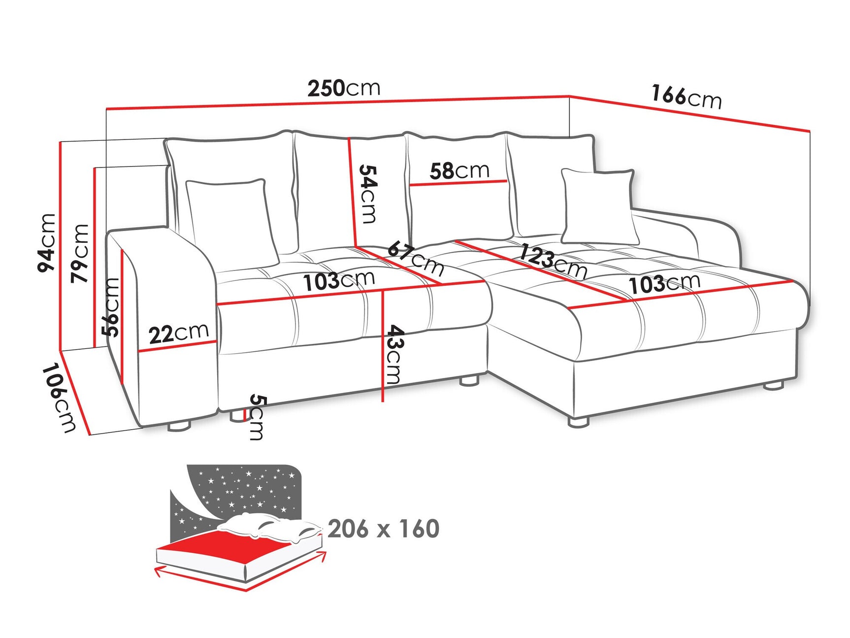 Hjørnesofa Sanford 102