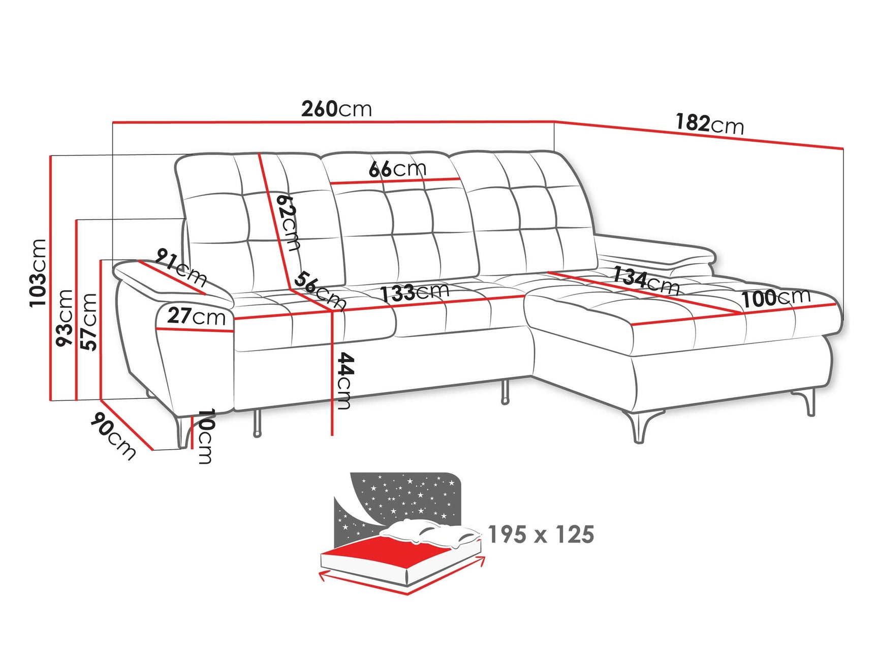 Hjørnesofa Sanford 103