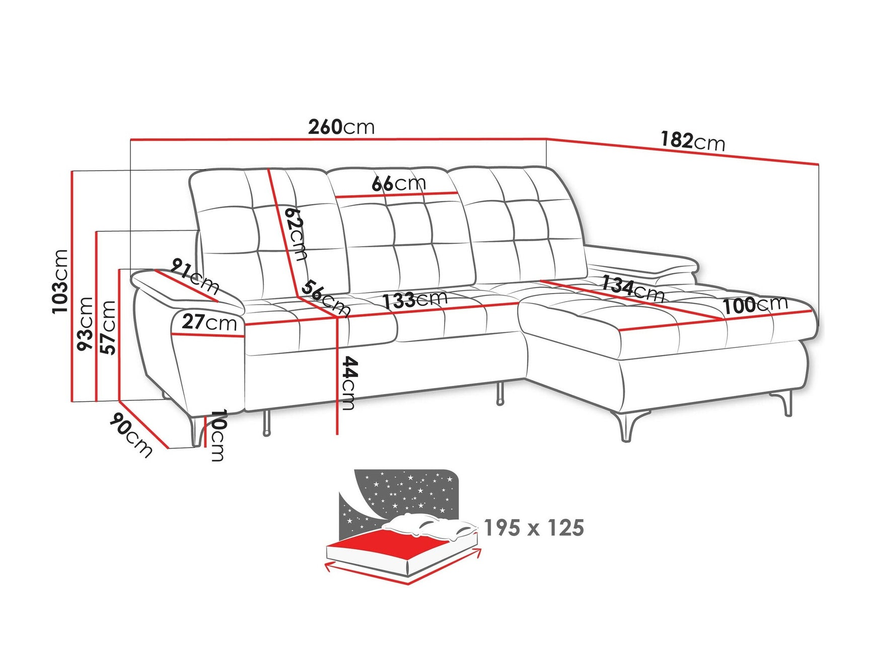 Hjørnesofa Sanford 103