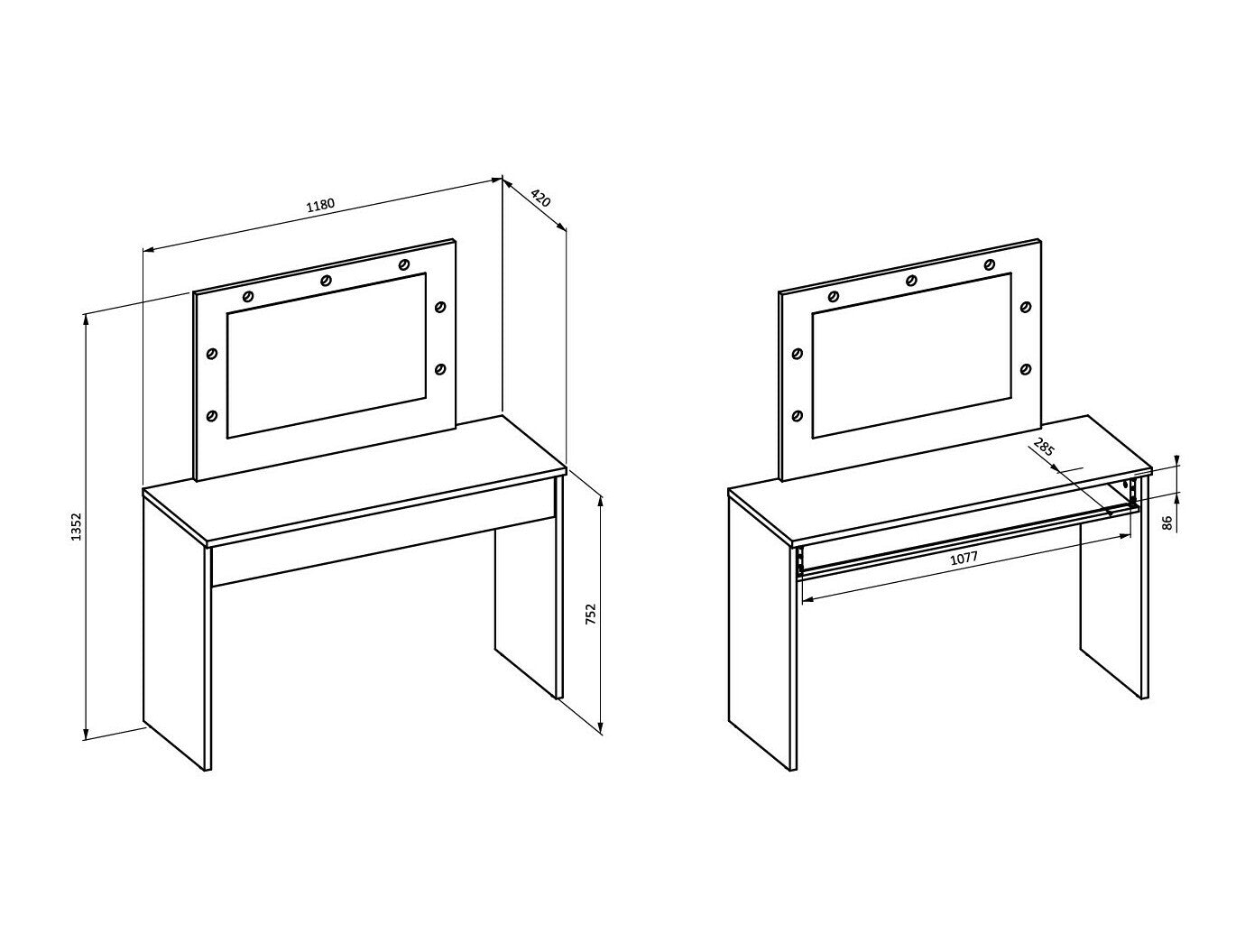 Sminkebord Austin 343