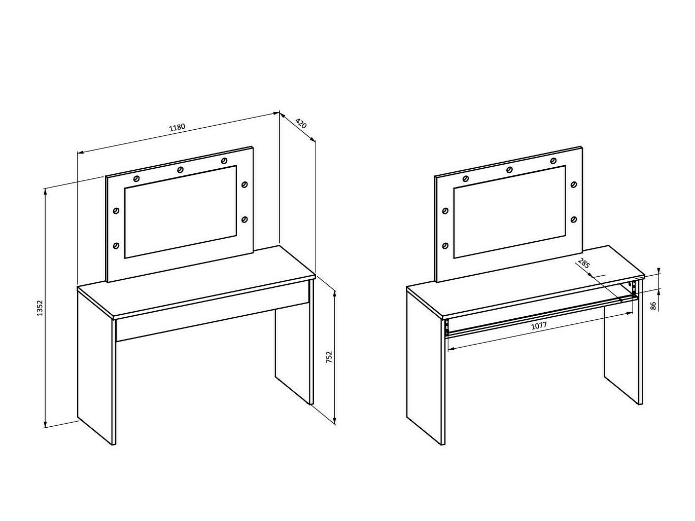 Sminkebord Austin 343