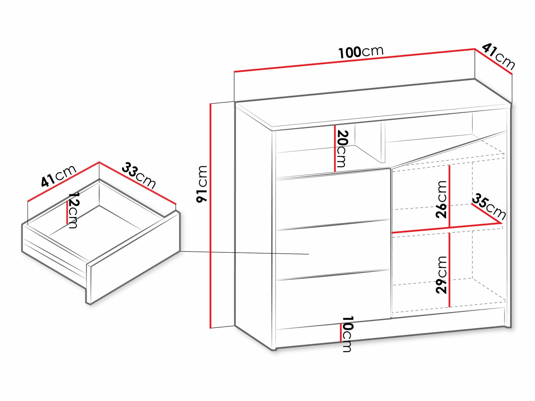 Chest of drawers Toledo L104
